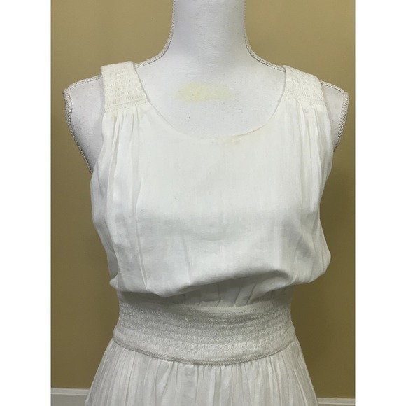 J. McLaughlin white maxi dress, smocking, peasantcore, extra small, prairie - Picture 5 of 9